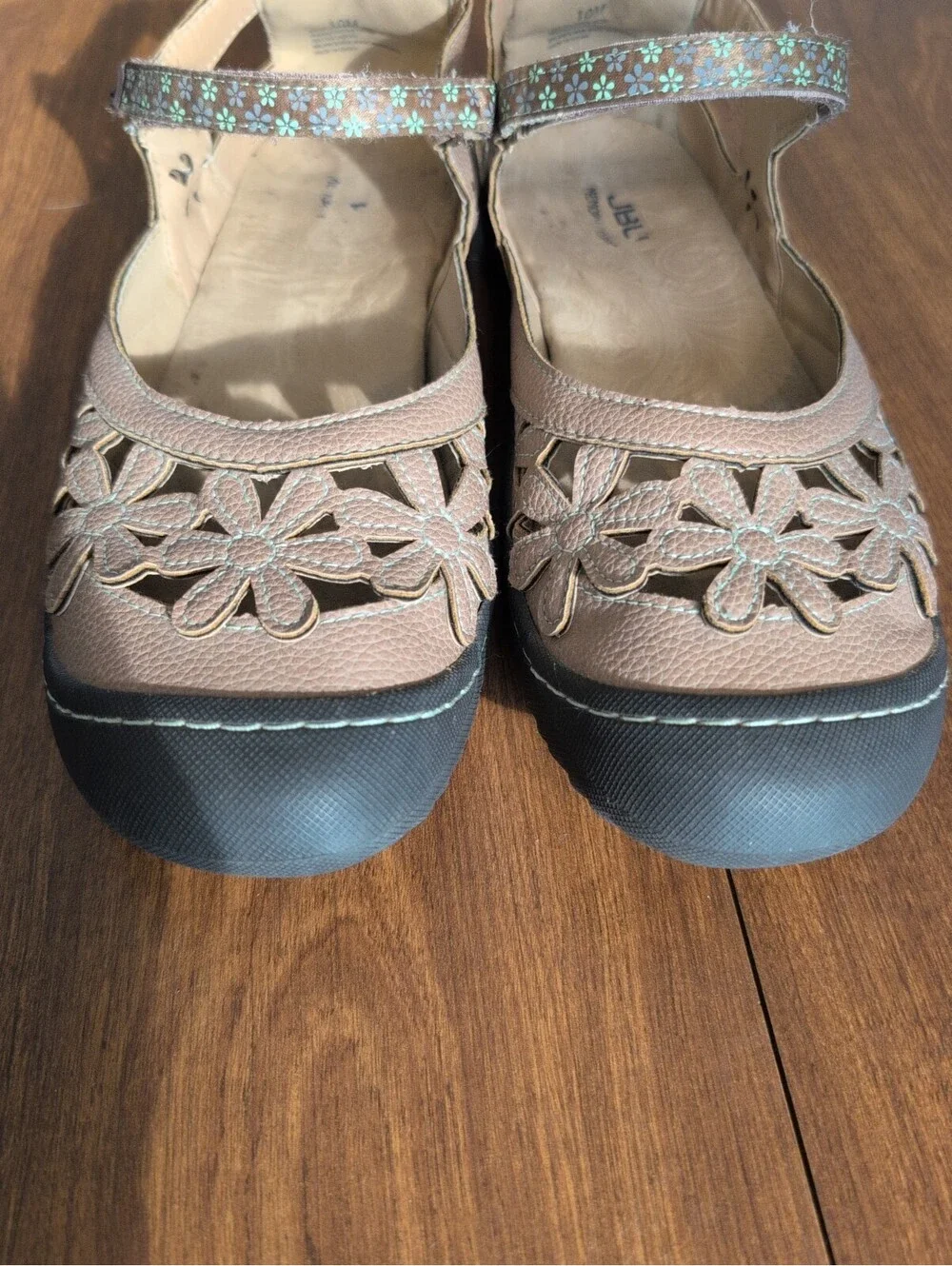 JBU Jambu Wildflower Tan Comfort Walking 10M Womens Mary Jane Floral Comfort